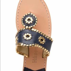 7.5 navy blue jack rogers sandals, never worn